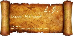 Lopos József névjegykártya